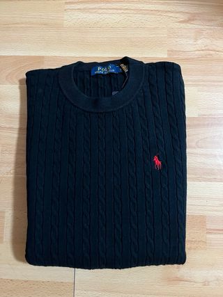 Polo Ralph Lauren Jersey Negro Trenzado