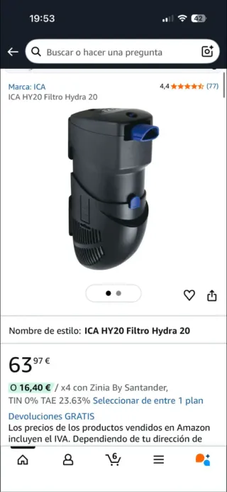 Filtro acuario sumergible rocas lampara