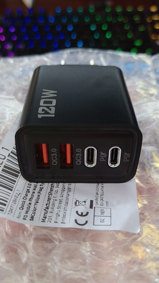 Cargador 120W EU USB C PD QC3.0