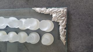 Scacchiera cristallo nuova con decorazione argento