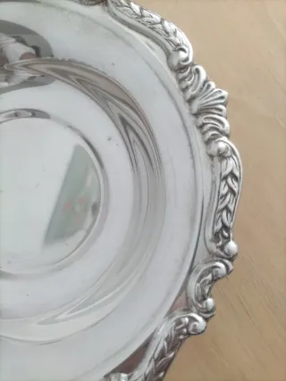 Vajilla antigua plata alpaca fuente servir vintage