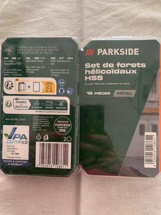 Set punte elicoidali HSS Parkside