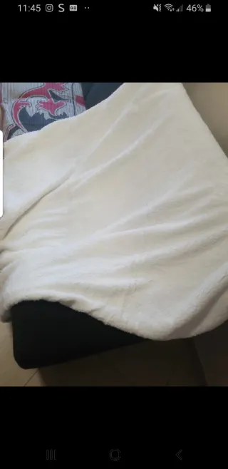 Coperta plaid beige in velluto con retro in agnell