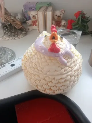 Portapane ceramica gallina cm 20 x25x15