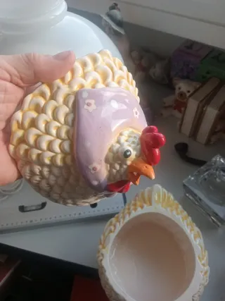 Portapane ceramica gallina cm 20 x25x15