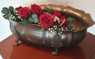 Antico centro tavola fine XIX secolo in peltro