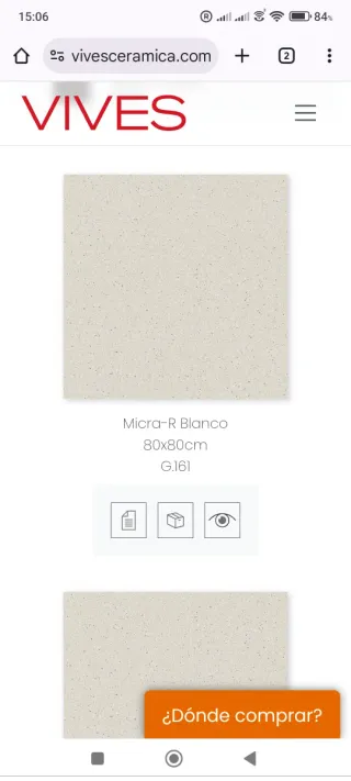 Azulejos VIVES efecto terrazo blanco 80x80