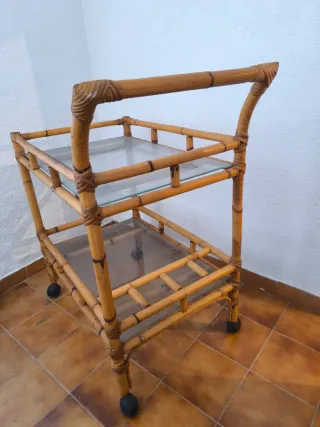 Carro de servicio bambú antiguo exclusivo