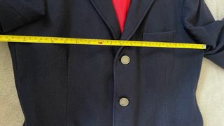 Blazer lana uomo vintage blu con fodera rossa