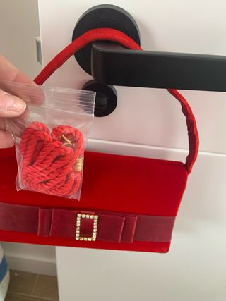 Bolso terciopelo rojo vestir