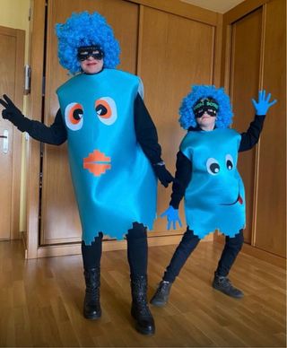 DISFRAZ PACMAN COMECOCOS para adulto y niño