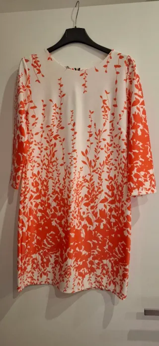 Vestitino donna fantasia floreale corallo