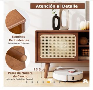 Mueble TV Bambú y Mimbre 120cm Marrón