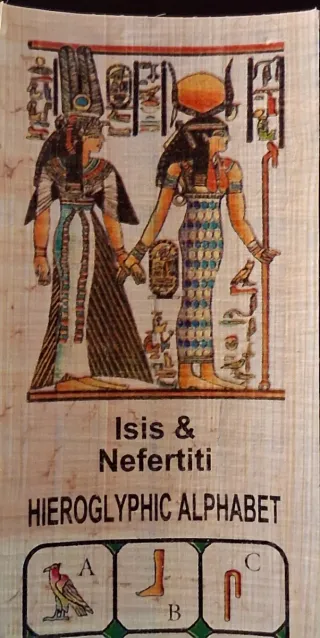 Segnalibro papiro egiziano alfabeto geroglifico