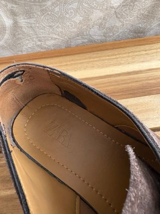 Zapatos Zara cordones ante marrones