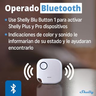 Shelly BLU Button 1, Botón Blanco Bluetooth De Acc