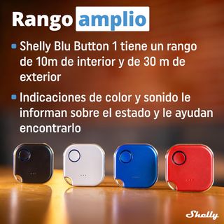 Shelly BLU Button 1, Botón Blanco Bluetooth De Acc