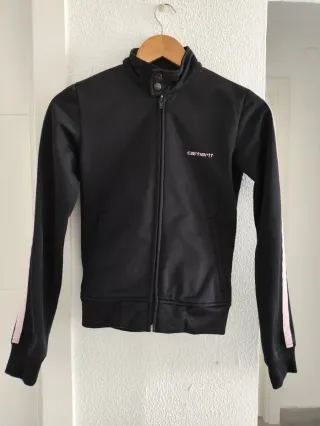 Chaqueta Carhartt Negra con Raya Rosa