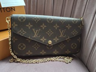 Borsa a mano Louis Vuitton Félicie Marrone/Rosso