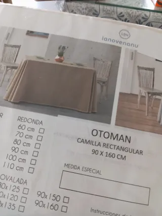 Falda mesa camilla rectangular. Enaguillas.