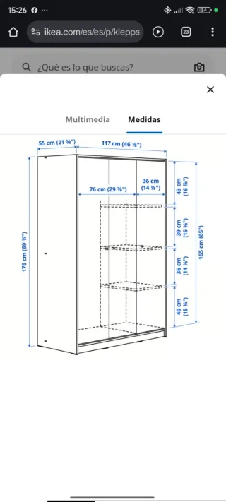 Armario 3 puertas Ikea blanco