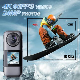 Doble Pantalla Camara Deportiva 4K 60FPS Pantalla