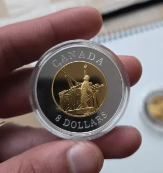 2 once d'argento da 8 dollari canadesi del 2005