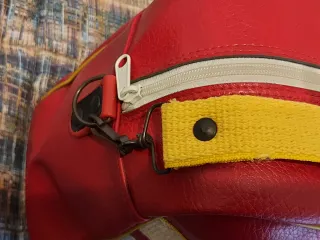 Borsone Di Michele rosso e giallo,  a tracolla