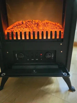 Chimenea Eléctrica Negra con Efecto Llama Realista