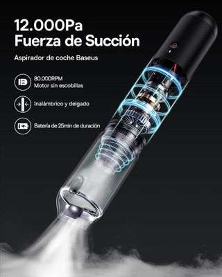 Baseus Aspiradora de Coche Potente, 12000pa Aspira