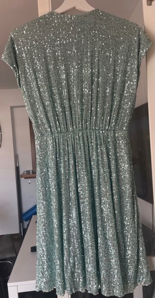 Vestido Lentejuelas Aniye By Verde/Plata