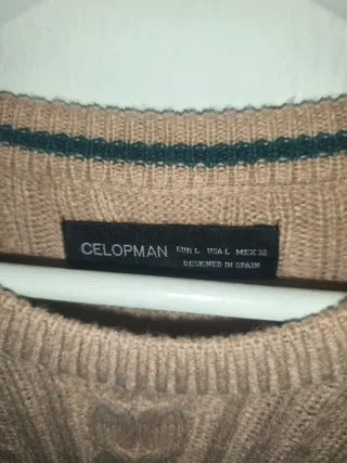 Jersey hombre beige trenzado