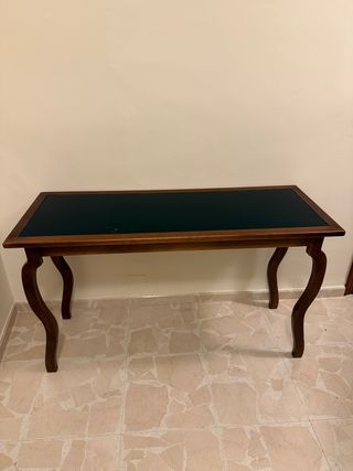 Mesa de escritorio madera y cristal