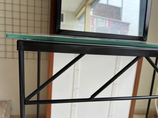 Conjunto mesa y espejo forja de hierro y cristal