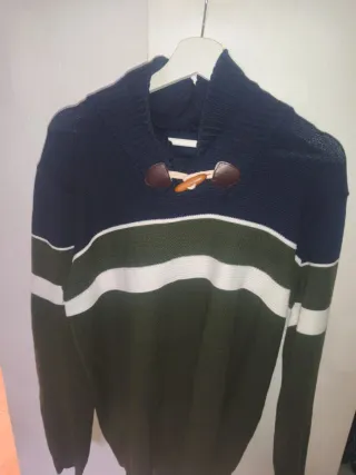 Jersey hombre rayas azul y verde