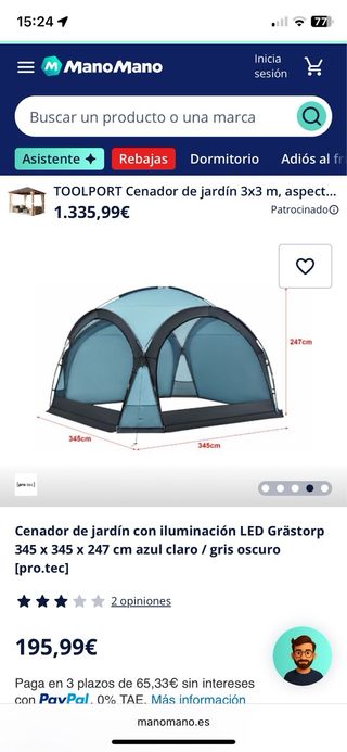 Cenador pro.tec usado una vez