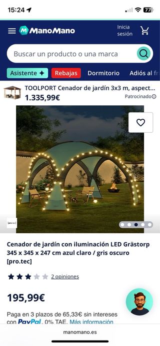 Cenador pro.tec usado una vez