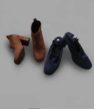 Botines y Zapatos Planos Azul/Marrón T39