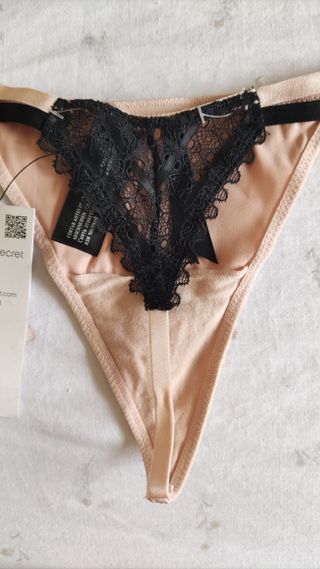 Conjunto lencería S rosa y encaje negro