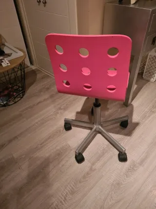 Silla infantil escritorio rosa con ruedas