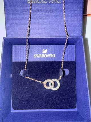 Collar Swarovski eslabones oro rosa y plata