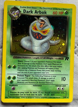 Carta Pokémon Dark Arbok Holográfica rara