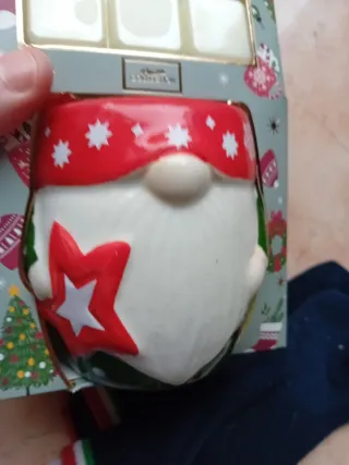 Set porta candela nano elfo con cera profumata