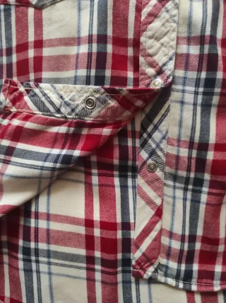 Camisa Zara cuadros roja y beige