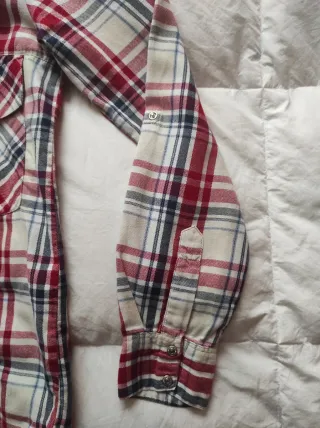 Camisa Zara cuadros roja y beige