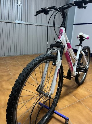Bicicleta DTB Blanca y Rosa