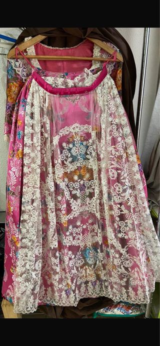 Traje Fallera Niña Rosa (plata)