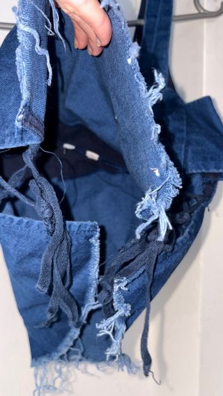 Top vaquero mujer azul