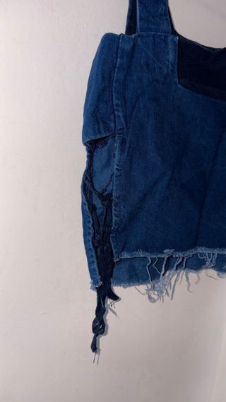 Top vaquero mujer azul