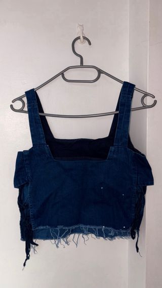 Top vaquero mujer azul